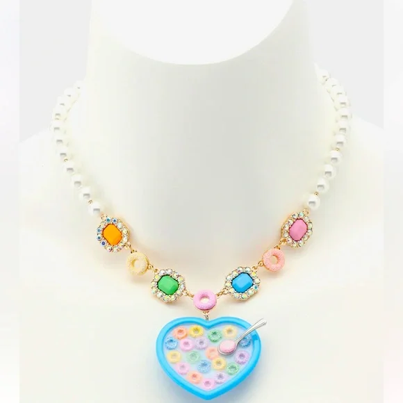 New Betsey Johnson CEREAL NECKLACE MULTI